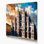 Art mural sur toile beige avec villes en Italie