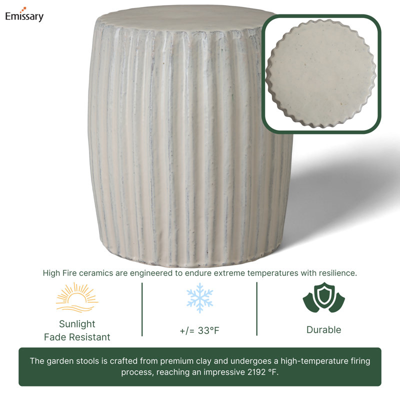 Vitaly Garden Stool, Milk White