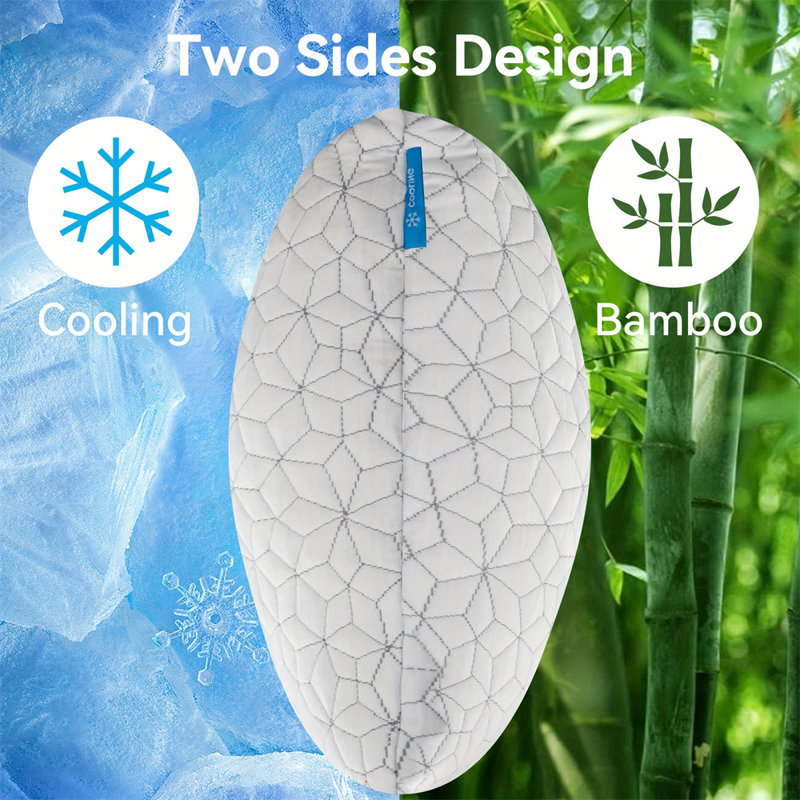 King Size White Cooling Gel Memory Foam Pillows Set of 2