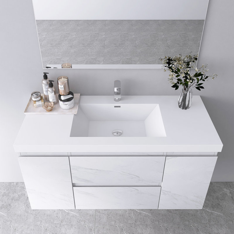Armoire de salle de bain murale 48 po Minimalist, Blanc Jazz