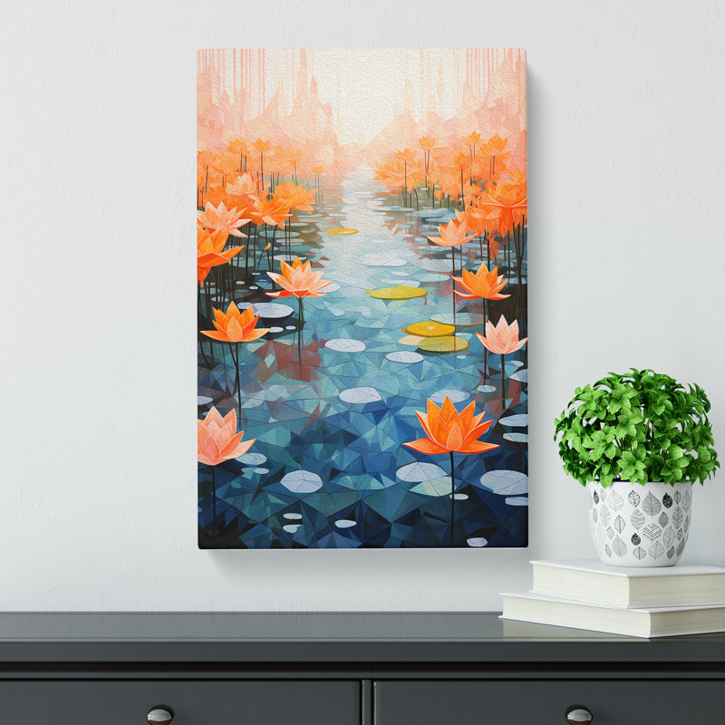 Pond Geometric - Wrapped Canvas, 60cm H x 40cm W x 3cm D