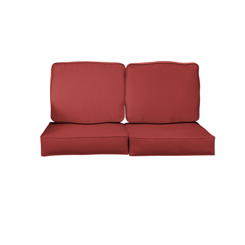 Outdoor 5'' Loveseat Seat / Back Cushion, 30" W x 27" D, Cast Ivy Sunbrella® Plainweave