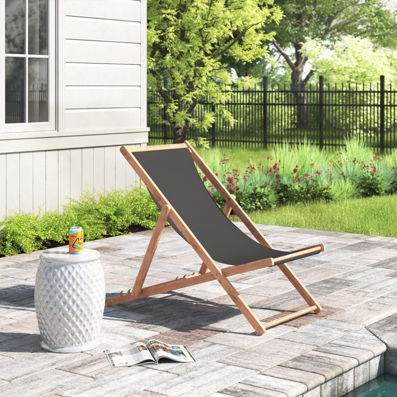 Chaise de patio pliante Beach Sling, Gris