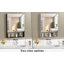 Armoire de rangement avec miroir pour salle de bain, armoire de salle de bain murale avec tablettes réglables
