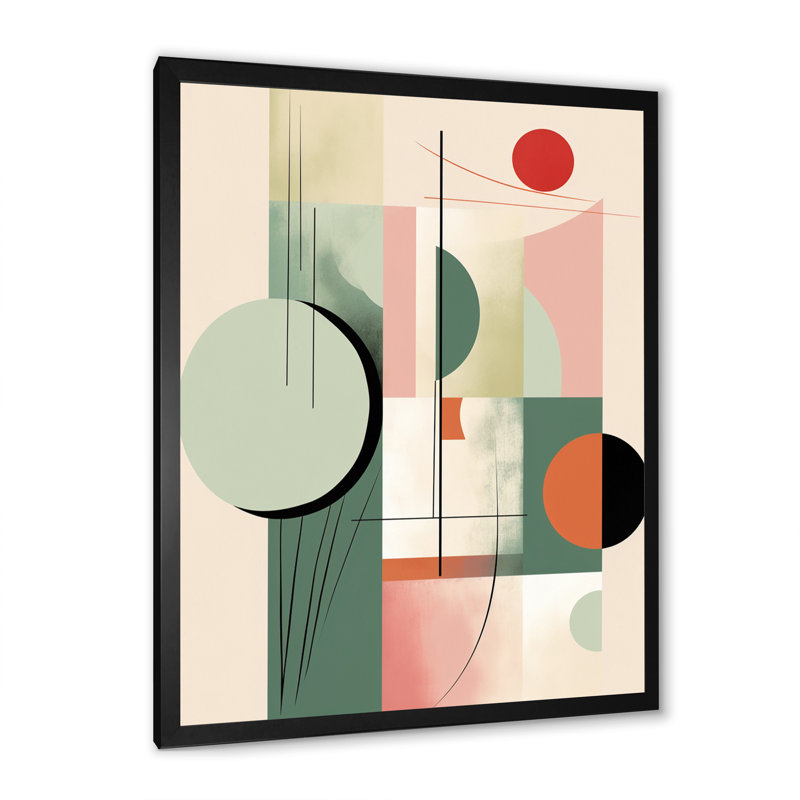 «Minimal Boho Geometric In Faded Retro Pastel», reproduction d'art sur toile géométrique moderne, H 32 po x l 16 po x P 1 po