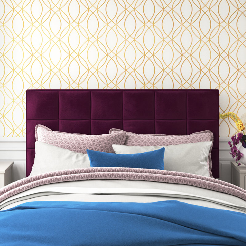 Tête de lit tapissier Choco, Grand, Mauve