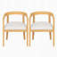 Ensemble de 2 chaises de salle à manger avec dossier incurvé et structure en bois massif-546810621-546810622-546810623