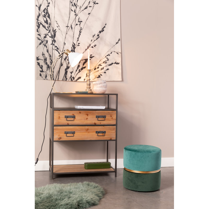 Upholstered Accent Stool, Green