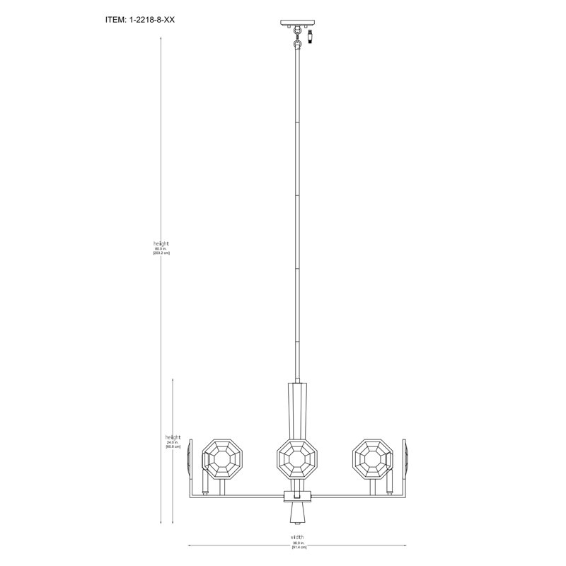 Leighton 8-Light Chandelier in Warm Brass