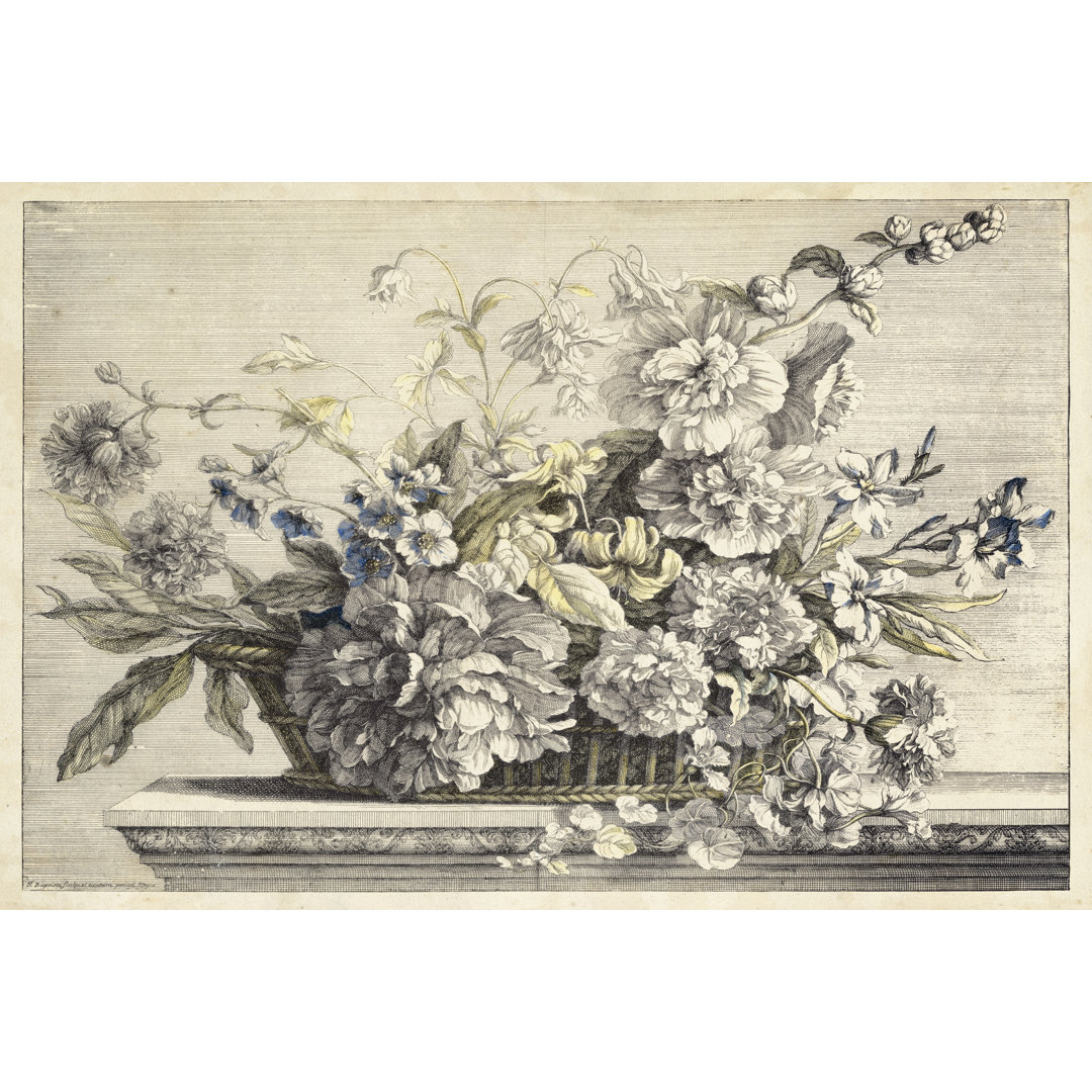 Leinwandbild Vintage Basket of Flowers II von Giovanni Baptiste