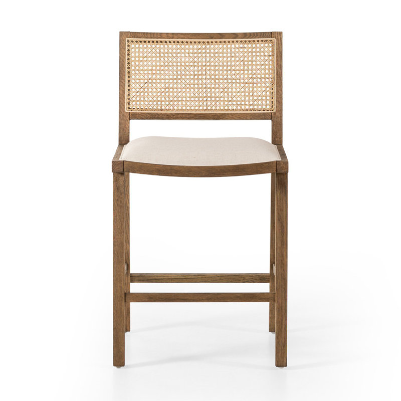 Tabouret de comptoir Miraz, Tabouret de comptoir (hauteur de siège de 27 po), Mélange de polyester blanc
