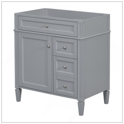 30'' Bathroom Vanity Without Top Sink, Modern Bathroom Storage Cabinet With 2 Drawers And A Tip-Out Drawer (NOT INCLUDE BASIN)
