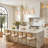35.4" 5-Light Modern Coastal Capiz Shell Linear Kitchen Island Pendant