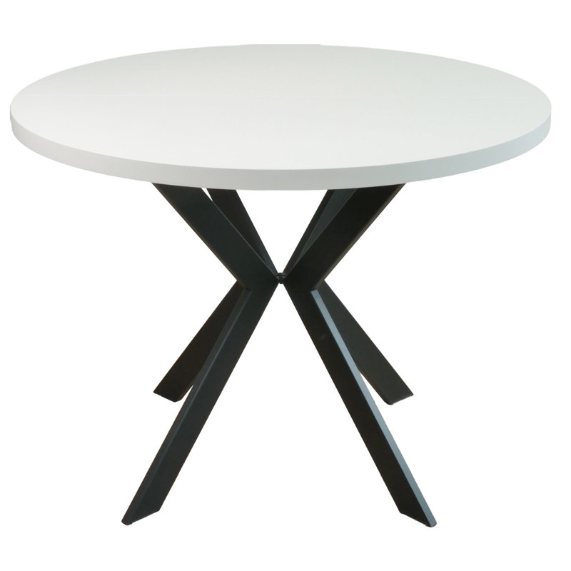 Extendable Round Dining Table, Taupe