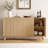 Fluted Sideboard Buffet Cabinet with Solid Wood Legs-975134559