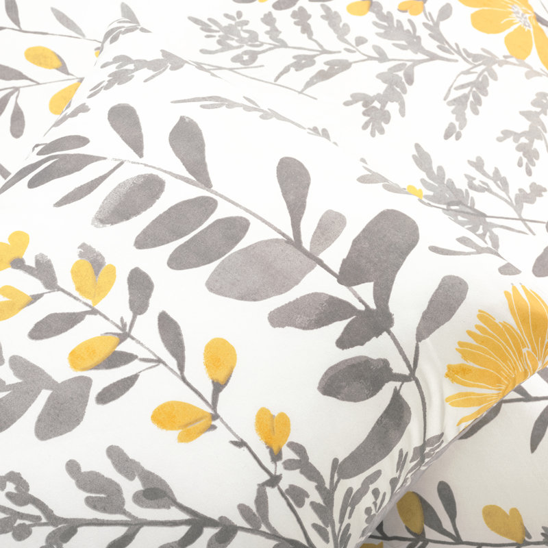 Aprile Soft Reversible Oversized Comforter, Yellow Floral, Queen Comforter + 7 Additional Pieces