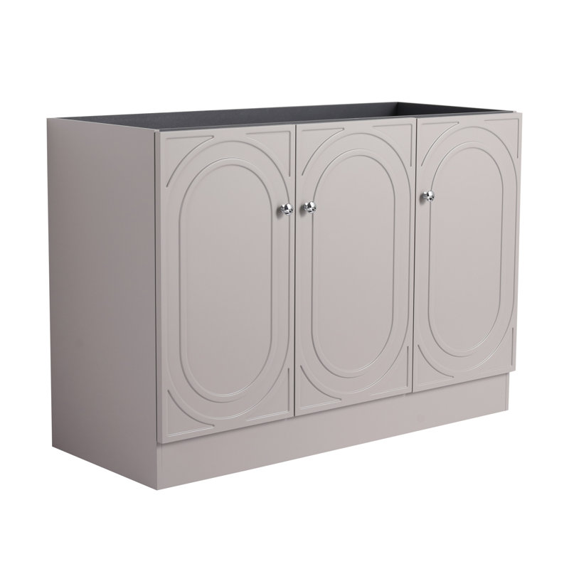 48" Freestanding Bathroom Vanity & 3 Soft-Close Cabinet Doors-(KD-Packing)-Excluding Sink, Bathroom Vanity, Khaki