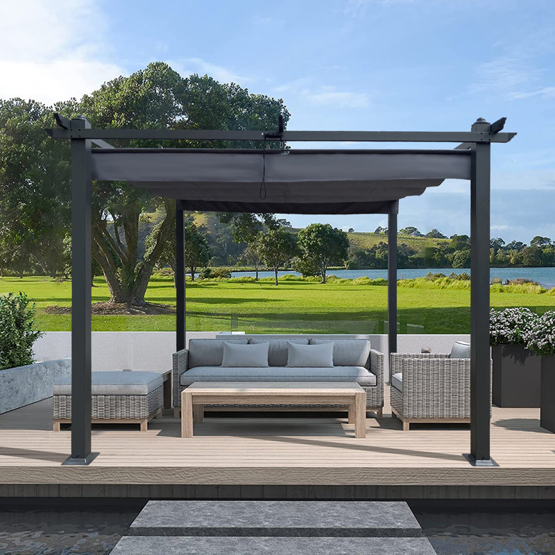 Pabin Inc 10 pi. L 10 pi. Pergola en aluminium avec auvent