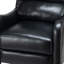 Fauteuil inclinable manuel en cuir véritable avec pattes en bois massif Beecher Traditional-529000380