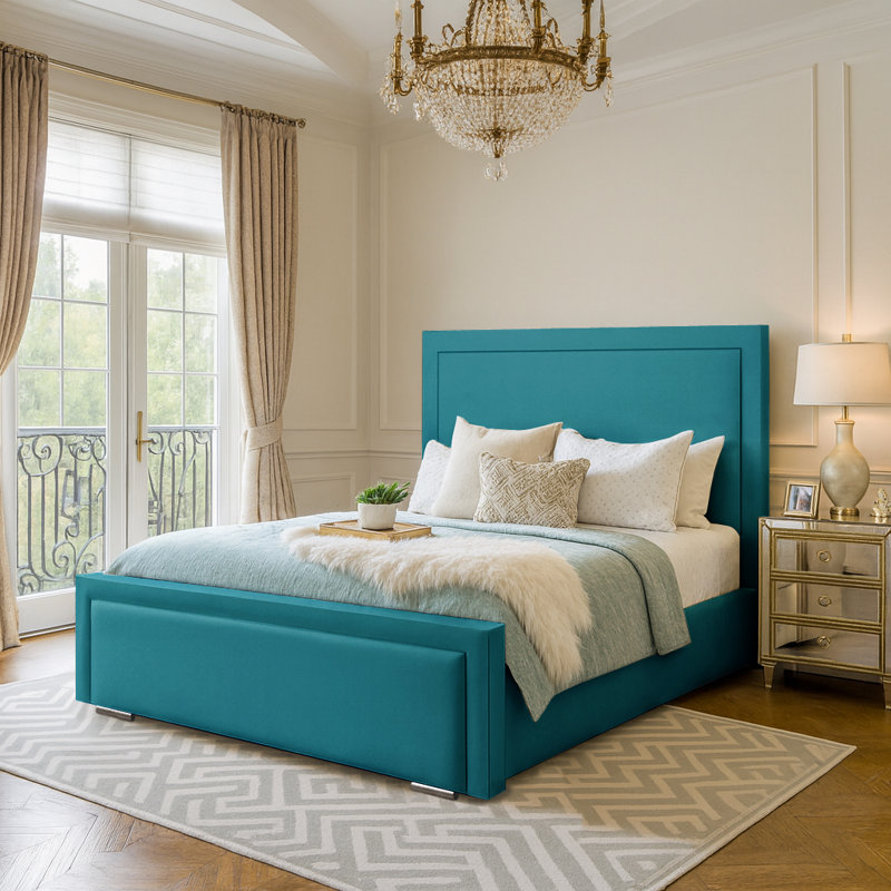 Abhipsa Upholstered Bed, Double (4'6), Mallard