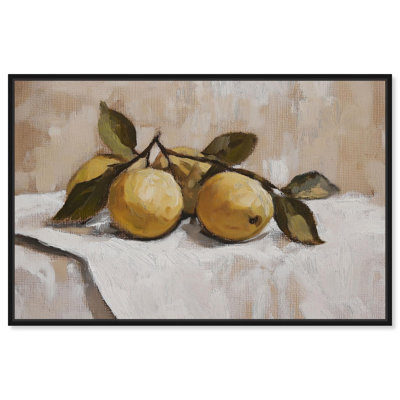 Art Remedy Classic Still Life Canvas, White Linen Lemons