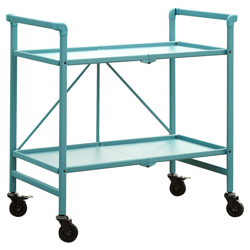 Ludlow Metal Bar Cart, Teal