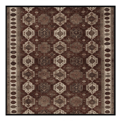 Tapis persan noir lavable à la machine