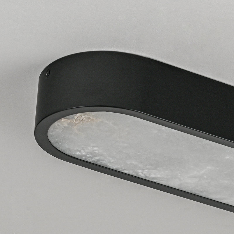 1 - Light Alabaster Led Flush Mount, Satin Black
