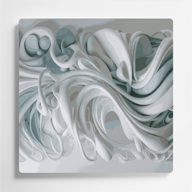 Art mural gris Biomorphic Abstraction 33, H 12 po x l 12 po