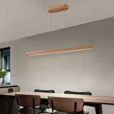 Luminaire suspendu pour îlot de cuisine à 1 lumière DEL en bois massif Rolde