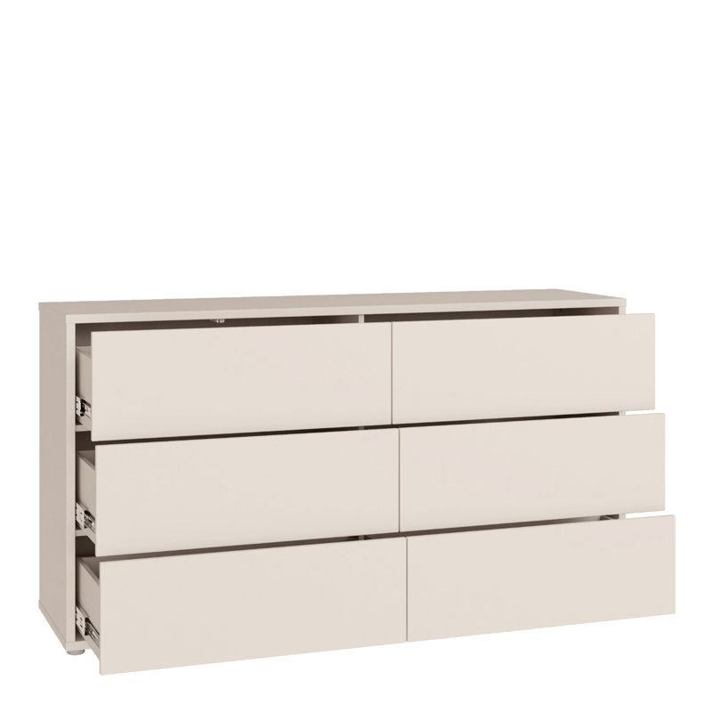 154.5cm W 6 - Drawer Chest of Drawers, Beige