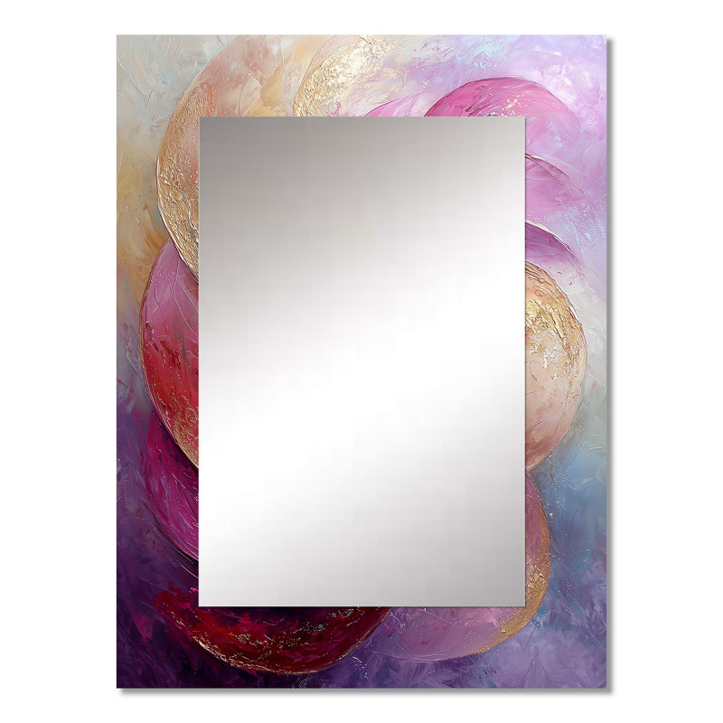 Abstrait lavande Tranquility Balance IV - miroir moderne, miroir mural décoratif moderne, impression d'art en métal