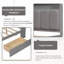 Lit plateforme double pleine grandeur - Lit tapissier avec tablettes de rangement, tiroirs, station de charge, tête de lit à DEL et bureau intégré (capacité de 550 lb)-583475142-583475136