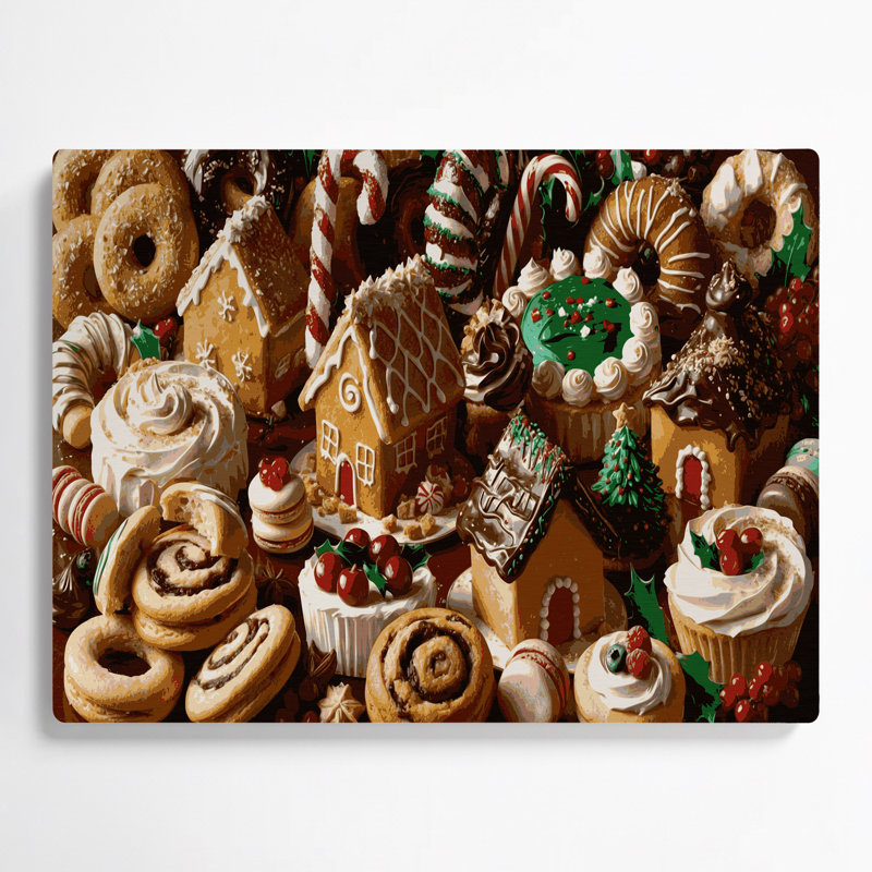 Art mural en métal brun, Desserts des fêtes et des occasions spéciales, H 11 pi x l 14 pi