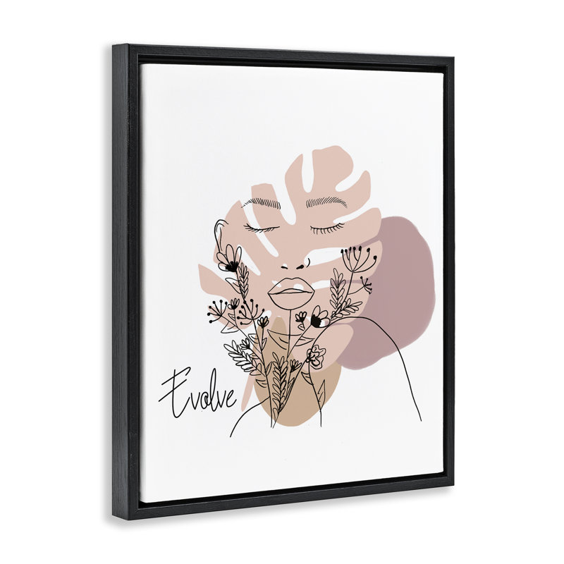 «Evolve Boho Portrait Brown» par Chen Alyesh, Cadre flottant noir de jais, H 21 po x l 17 po