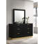 Commode 6 tiroirs avec miroir noir