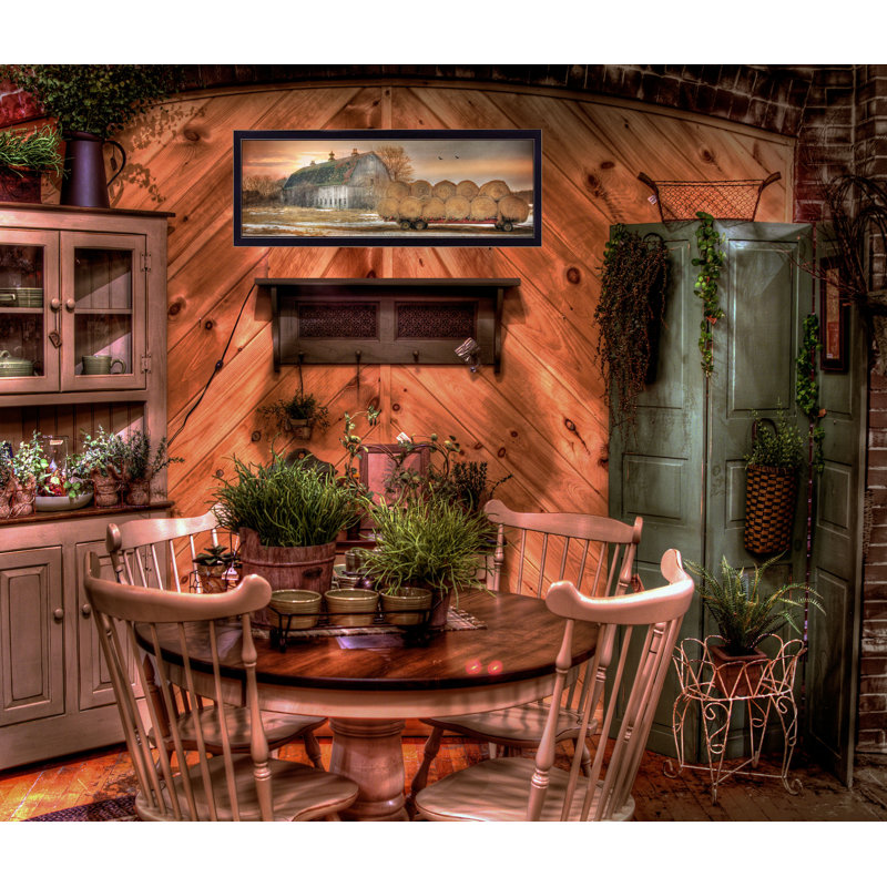 «Sunset on the Farm», art mural encadré pour le salon, reproduction murale encadrée par Lori Deiter