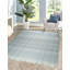 Tapis blancs à carreaux rectangulaires modernes en laine nouée à la main durable et élégante-87377970