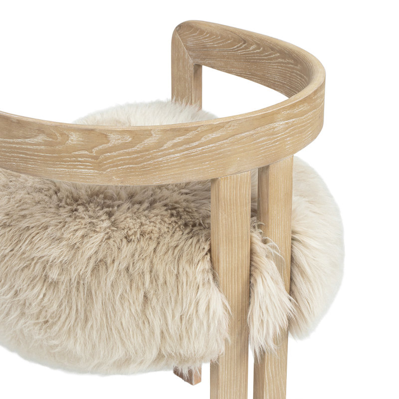 Chaise de salle à manger à dossier bas 21 po Leidy, blond naturel