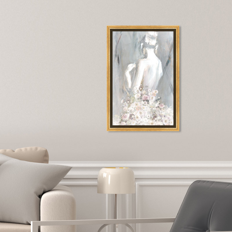«Fashion and Glam Th pensing You You», peinture traditionnelle rose - peinture sur toile, Toile encadrée, H 24 po x l 16 po
