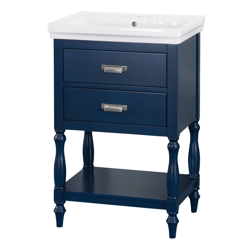 Ensemble de meuble-lavabo simple 24 po 24 po, Bleu royal