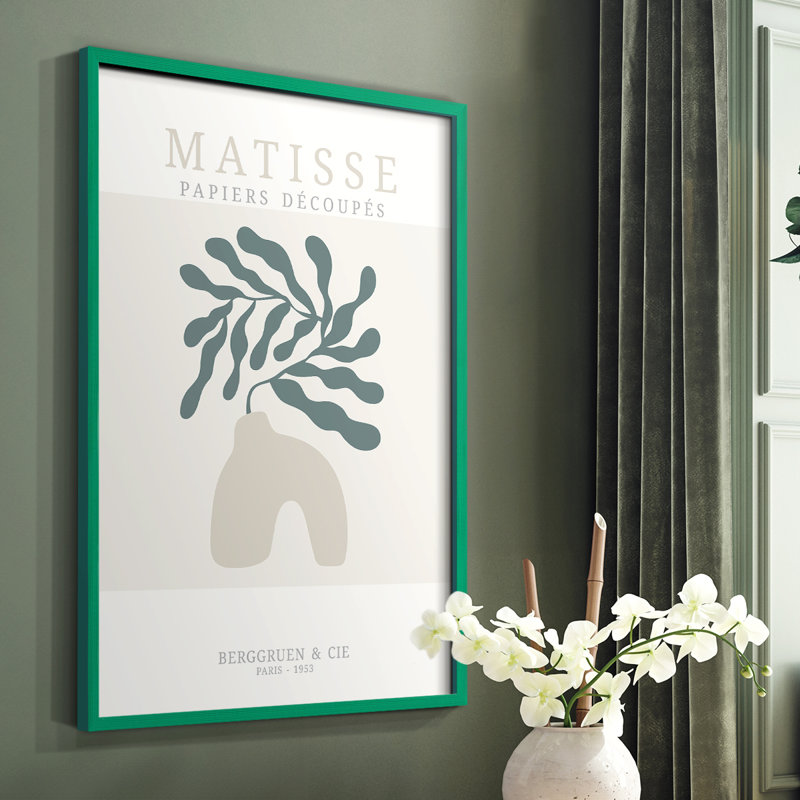 Matisse CD XXXVI, reproduction encadrée - bois massif, Cadre simple vert, H 10 po x l 8 po