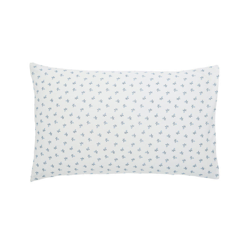 Leaf Sprig Duvet Cover Set, Blue Floral, Kingsize Duvet Cover + 2 Pillowcases