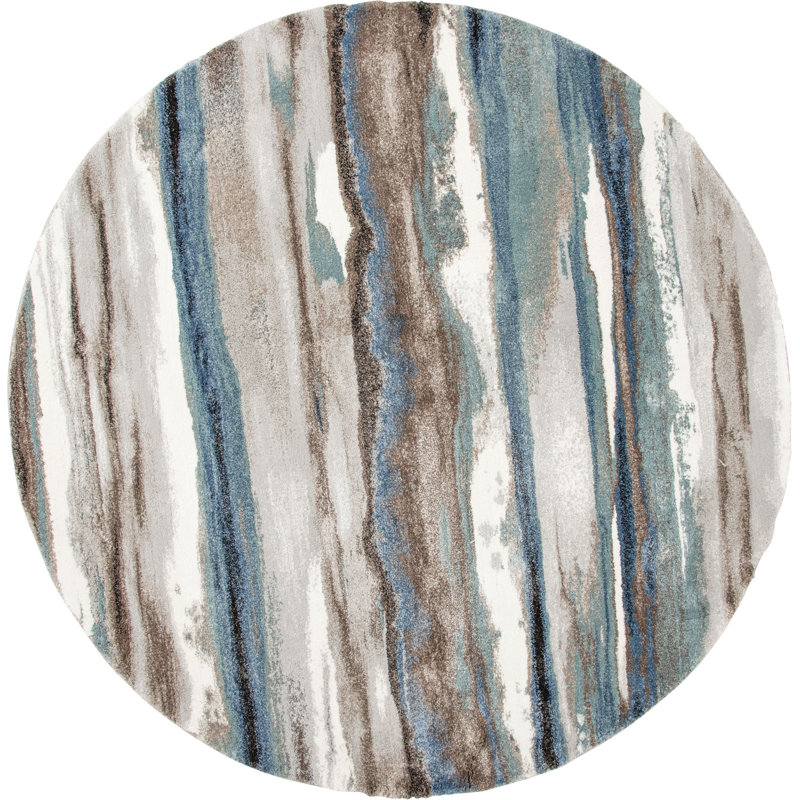 Vakila Abstract Indoor Rug, Round 7'10"