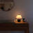 Blair 10" LED Classic Art Deco Black Small Table Lamp With Marble Round Base