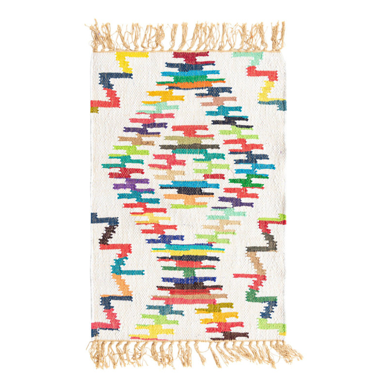 Duclos Cotton Ikat Indoor Rug, Rectangle 2' x 3'1"