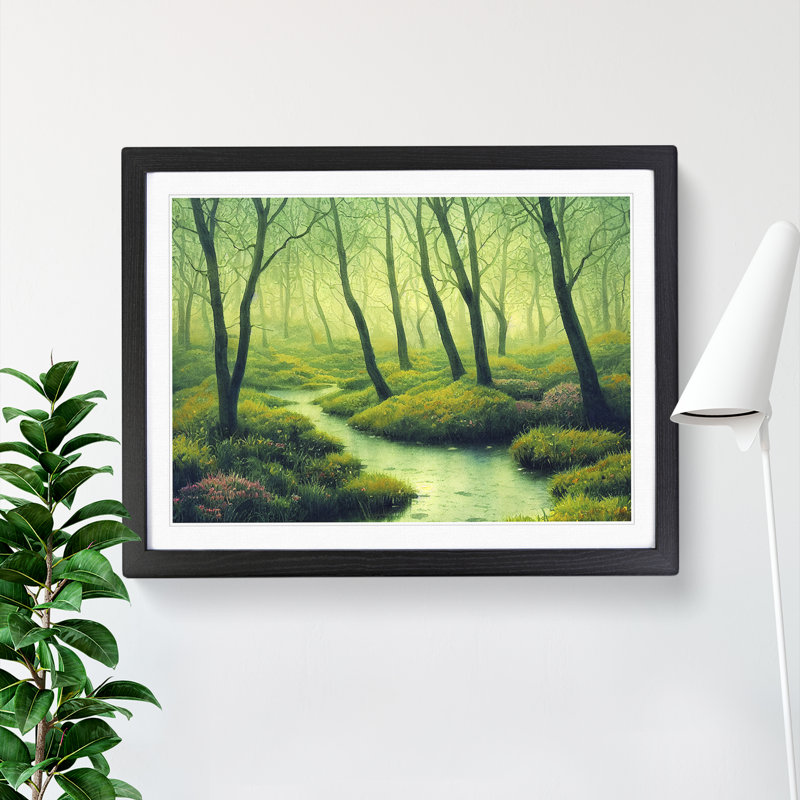 Spring Forest in Watercolour Vol.3 - Framed Print, Black Framed, 46cm H x 64cm W x 2cm D