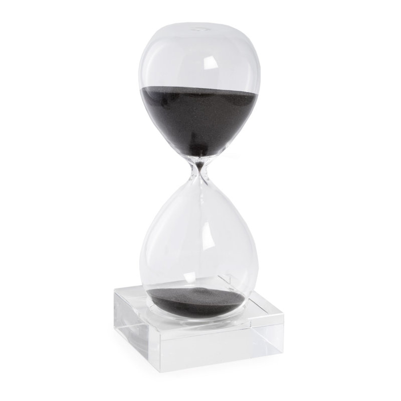 Cobie Abstract Hourglass, 10.5" H x 3.5" W x 3.5" D, Black