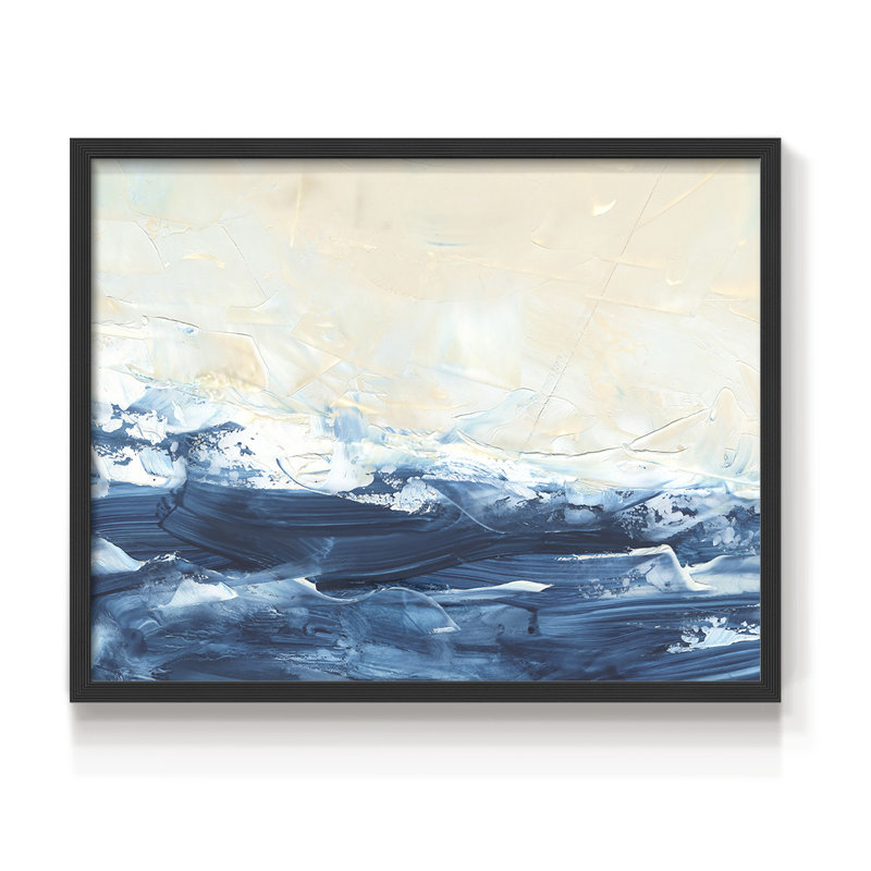 Vague après vague III - Reproduction encadrée - Restickable, H 11 po x l 14 po, Noir