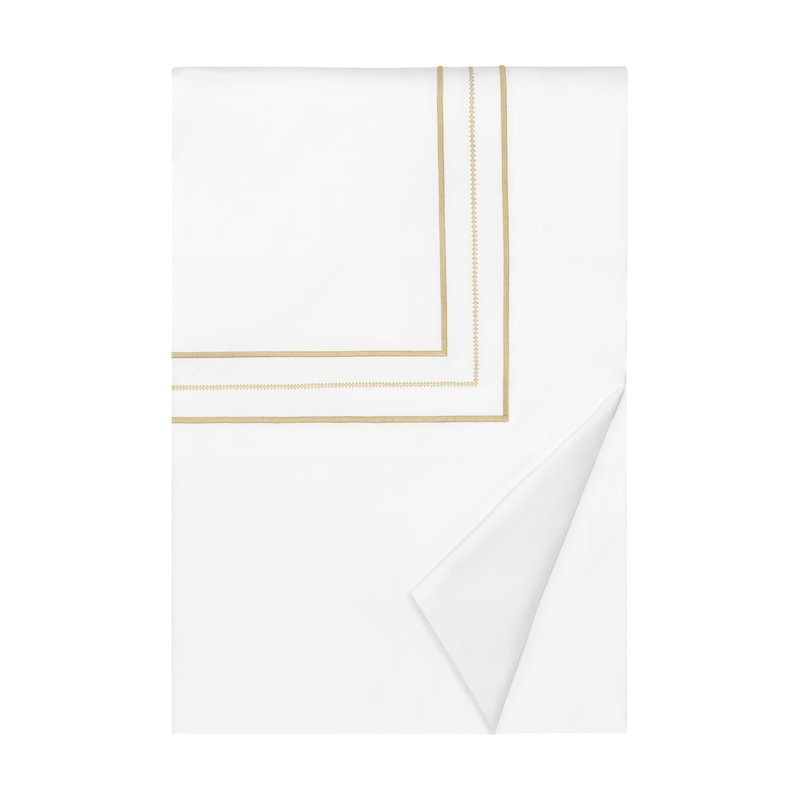 Triad Standard Cotton Duvet Cover, California King Duvet Cover, White/Gold